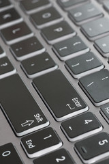 Laptop keyboard macro close up fading