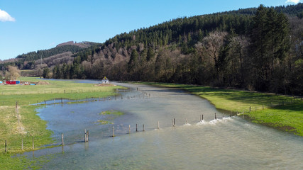 Hochwasser der Lenne in Altenhundem