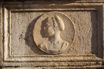 Asciano (SI), Italy - June 01, 2016: An old fountain, Asciano, crete senesi, Tuscany, Italy