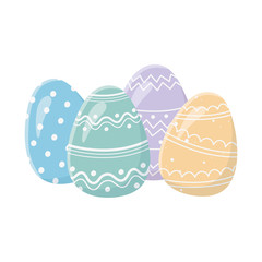 happy easter day greeting card decorative colored eggs