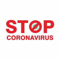 Stop Corona Virus Letter Sign Illustration, Covid-19 Tag, Label, Poster Design Template Vector