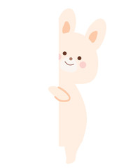ひょっこり顔を出すうさぎのイラスト