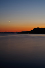 Beautiful lake view in Italy after sunset