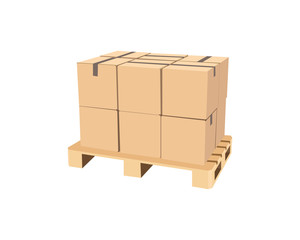 Vector illustration of cardboard boxes on a white background.