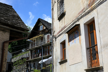Craveggia (VCO), Italy - June 2, 2018: Craveggia village, Vigezzo Valley, VCO, Piedmon, Italy