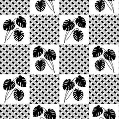 Vector Seamless Pattern House plant Green natural