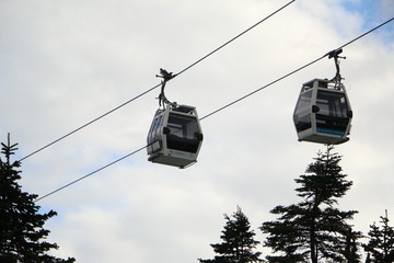 ski lift in the mountains