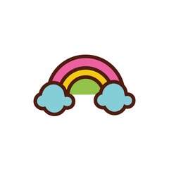 cute rainbow spring flat style