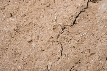 texture of clay wall from clay house