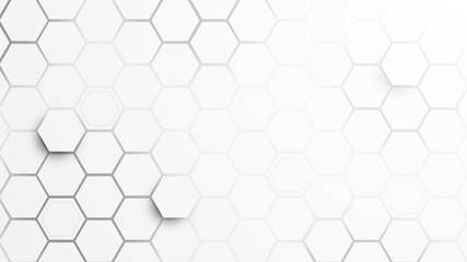 Abstract Hexagon wallpaper , white Background  , 3d vector illustration  . 