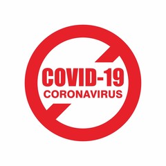 Stop Corona Virus Sign Illustration, Covid-19 Tag Label Design Template Vector