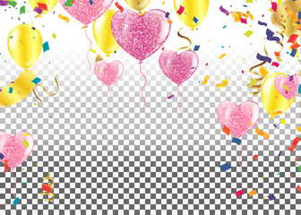 Illustration set colorful shiny balloons isolated on white background