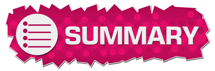 Summary Pink Dots Background Symbol Cutout Horizontal 
