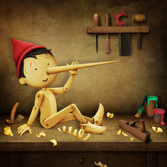 Ilustracja, plakat Pinokio