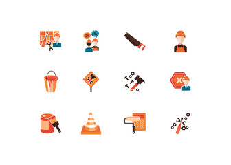 bundle of construction set detailed icons