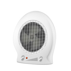 Electrical Air Heater Portable Appliance Vector. Plastic Compact Heater Fan With Temperature Control. Household Thermal Ventilator Equipment Concept Template Realistic 3d Illustration