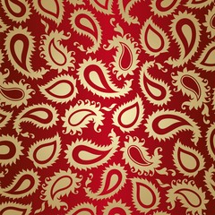traditional paisley floral pattern , textile , Rajasthan, India	