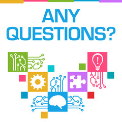 Any Questions Colorful Squares Symbols Circuit Elements 