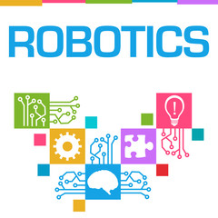 Robotics Colorful Squares Symbols Circuit Elements 