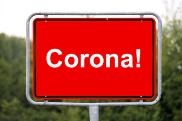 Ein Corona Schild