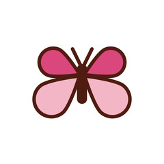 beautiful butterfly flying flat style