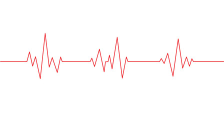Red heartbeat line icon. Pulse Rate Monitor. Vector illustration.