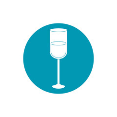 drinks champagne glass beverage alcohol liquor blue block style icon