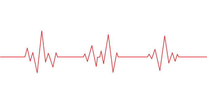 Red heartbeat line icon. Pulse Rate Monitor. Vector illustration.