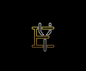Initial letter E and Y, EY, YE, overlapping interlock logo, monogram line art vintage style on black background