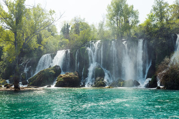 Amazing view of the Kravice waterfalls