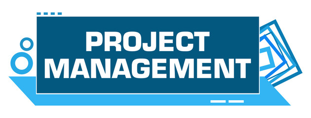 Project Management Blue Borders Squares Right Horizontal 