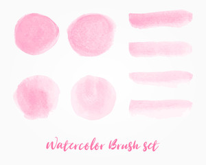 Watercolor stain for make a brush set on white background. Vector illustration.