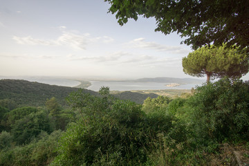 Fototapeta na wymiar Monte Argentario is a comune (municipality) and a peninsula belonging to the Province of Grosseto in the Italian region Tuscany