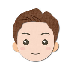 顔アイコン_男性_切り絵風