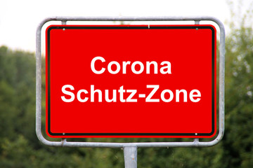 Eine Corona Schutz-Zone