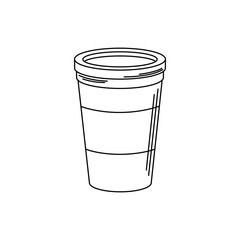 drinks disposable paper cup for takeaway line style icon