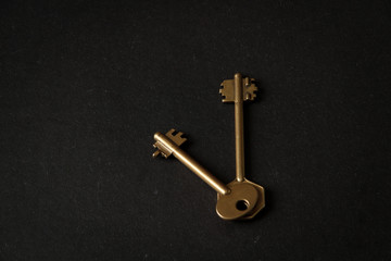 keys, door keys on a black background