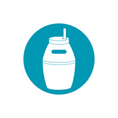 drinks matte cup with straw blue block style icon