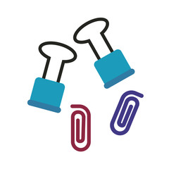 paper clips flat style icon