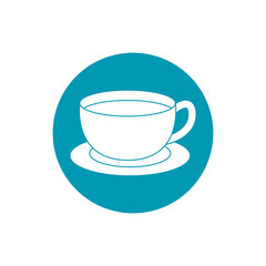 drinks coffee cup in dish fresh blue block style icon