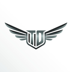 Obraz premium Initial Letter TD with Wings