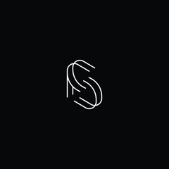  Minimal elegant monogram art logo. Outstanding professional trendy awesome artistic S SS SP PS initial based Alphabet icon logo. Premium Business logo White color on black background