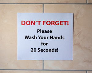 Please Wash Your Hands for 20 Seconds