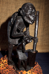 Fagnano Olona (VA), Italy - June 30, 2017: African art and sculptures made of ebony wood carving.