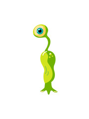 Monster alien vector illustration isolated on white background. Flat style design.