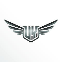 Initial Letter UY with Wings