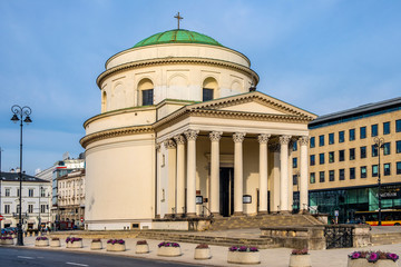 XIX century St. Alexander’s Church - Kosciol sw. Aleksandra - on the Three Crosses Square in historic city center of Warsaw, Poland