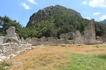 ruines in Olympos ancient city in Turkey