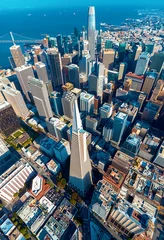 Downtown San Francisco aerial view of skyscrapers