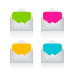 Open envelope with letter vector icon